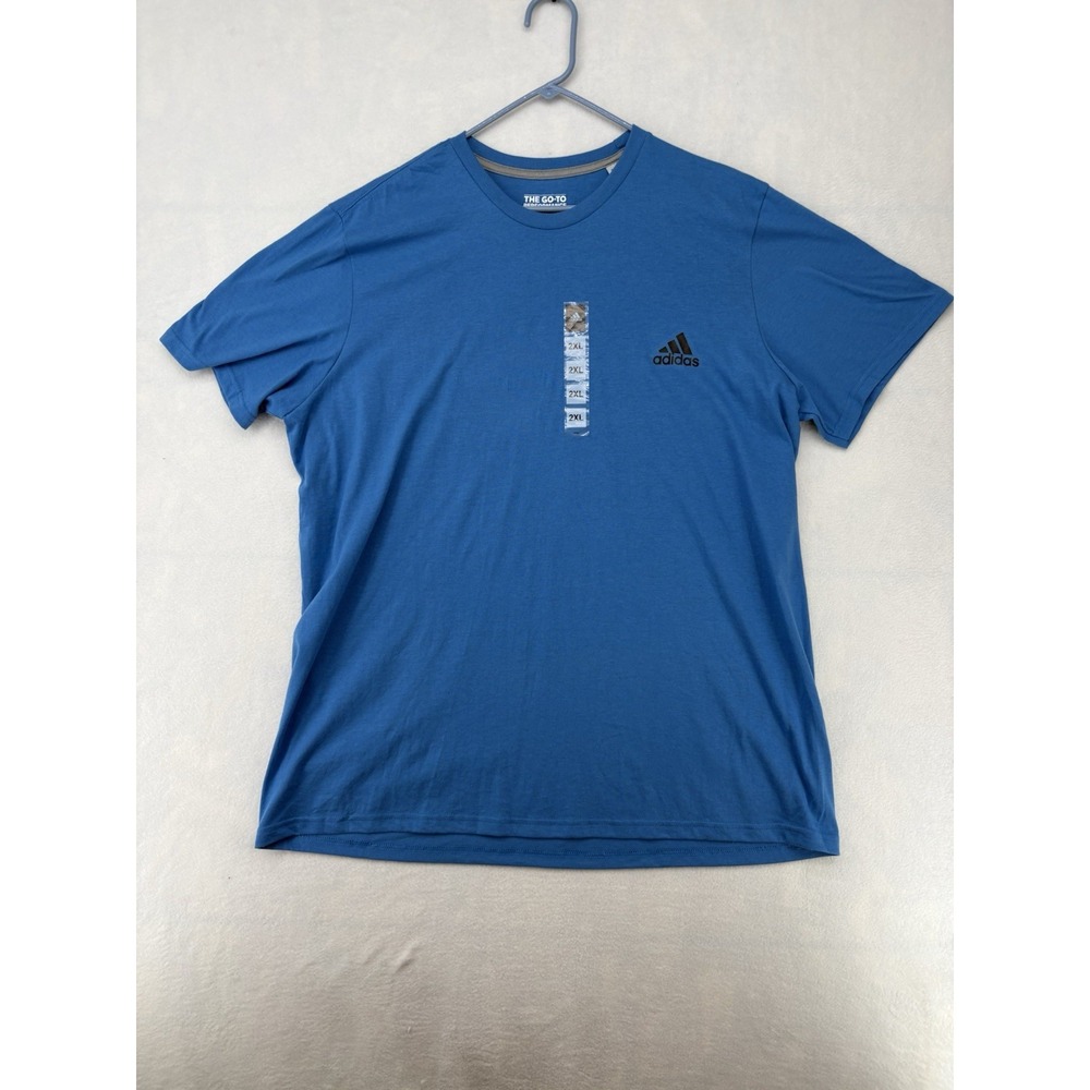 Adidas The Go-To Performance Tee Mens 2XL Blue Climalite T-Shirt A99811